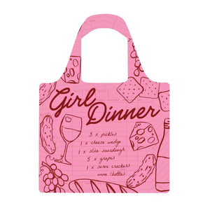 Girl Dinner Menu Reusable Shopping Bag