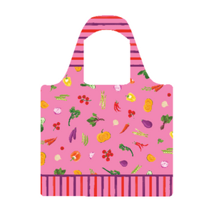 Pink Harvest Stripe Reusable Shopping Bag