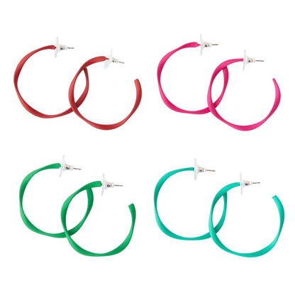 Everyday Twisted Midi Hoop Earrings (14 colours avail)