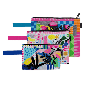 Neon Tea Party Pouch Trio