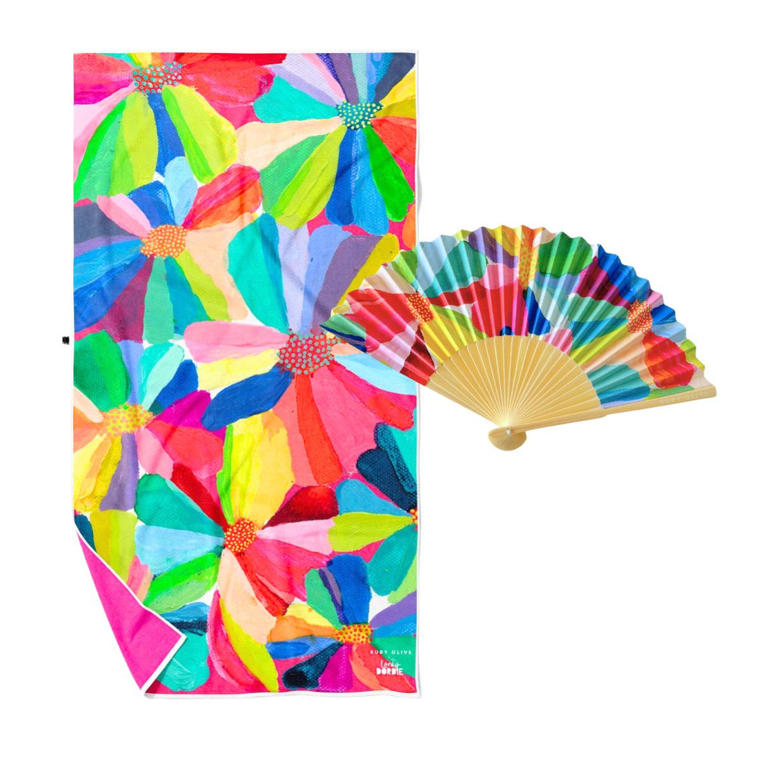 Petal Party Towel and Fan Bundle