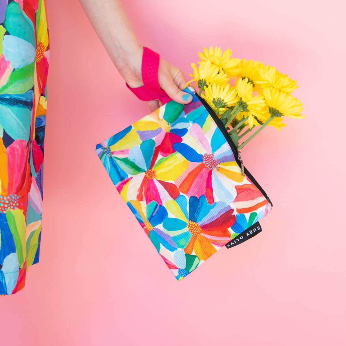 Petal Party Tote Bag and Pouch Bundle