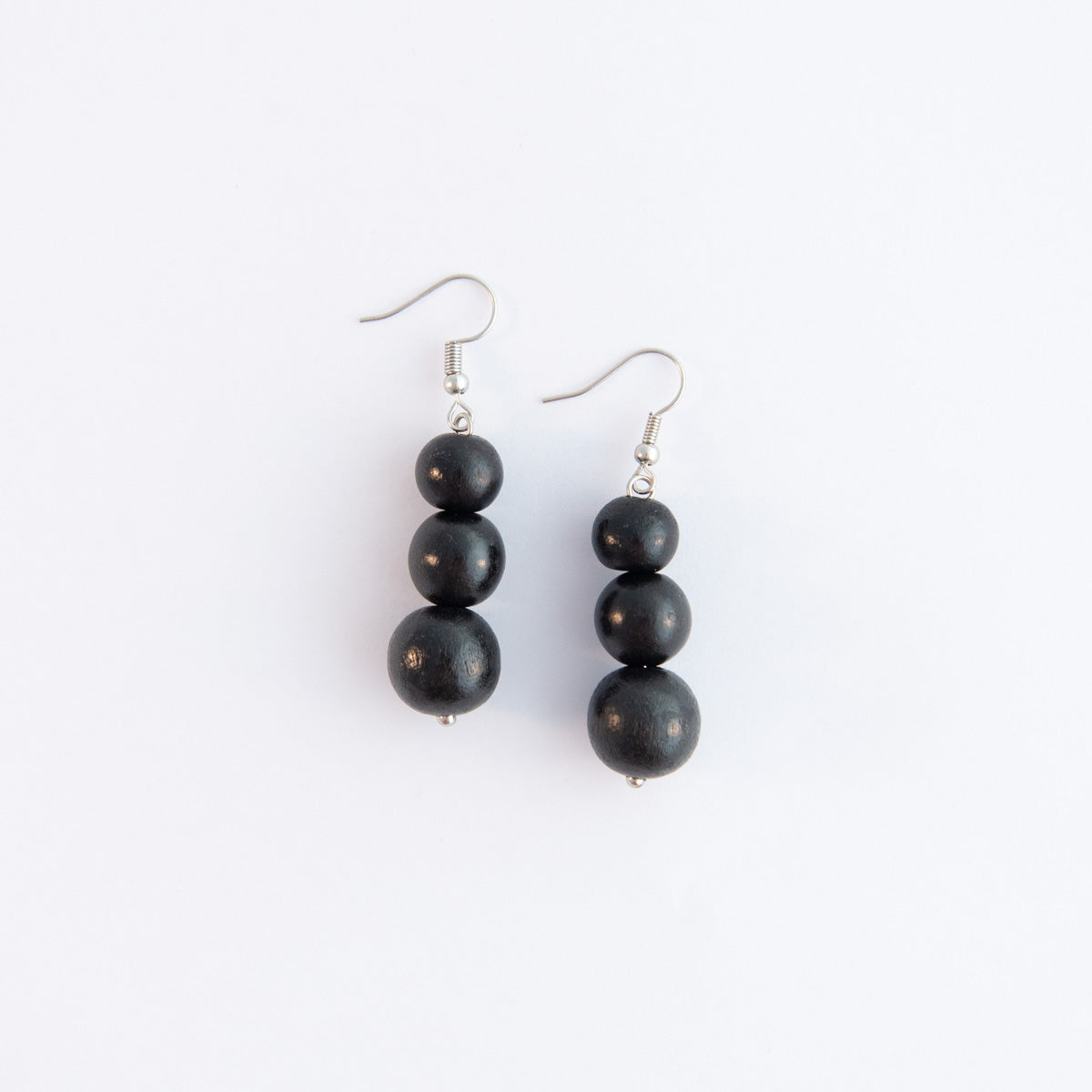 Bubble Wood Drop Earrings - Black - PERFECTLY IMPERFECT