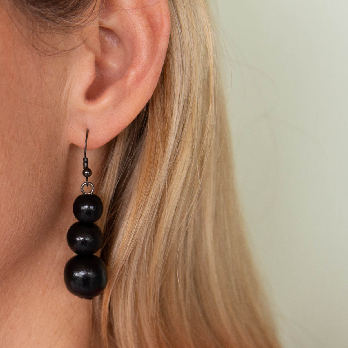 Bubble Wood Drop Earrings - Black - PERFECTLY IMPERFECT