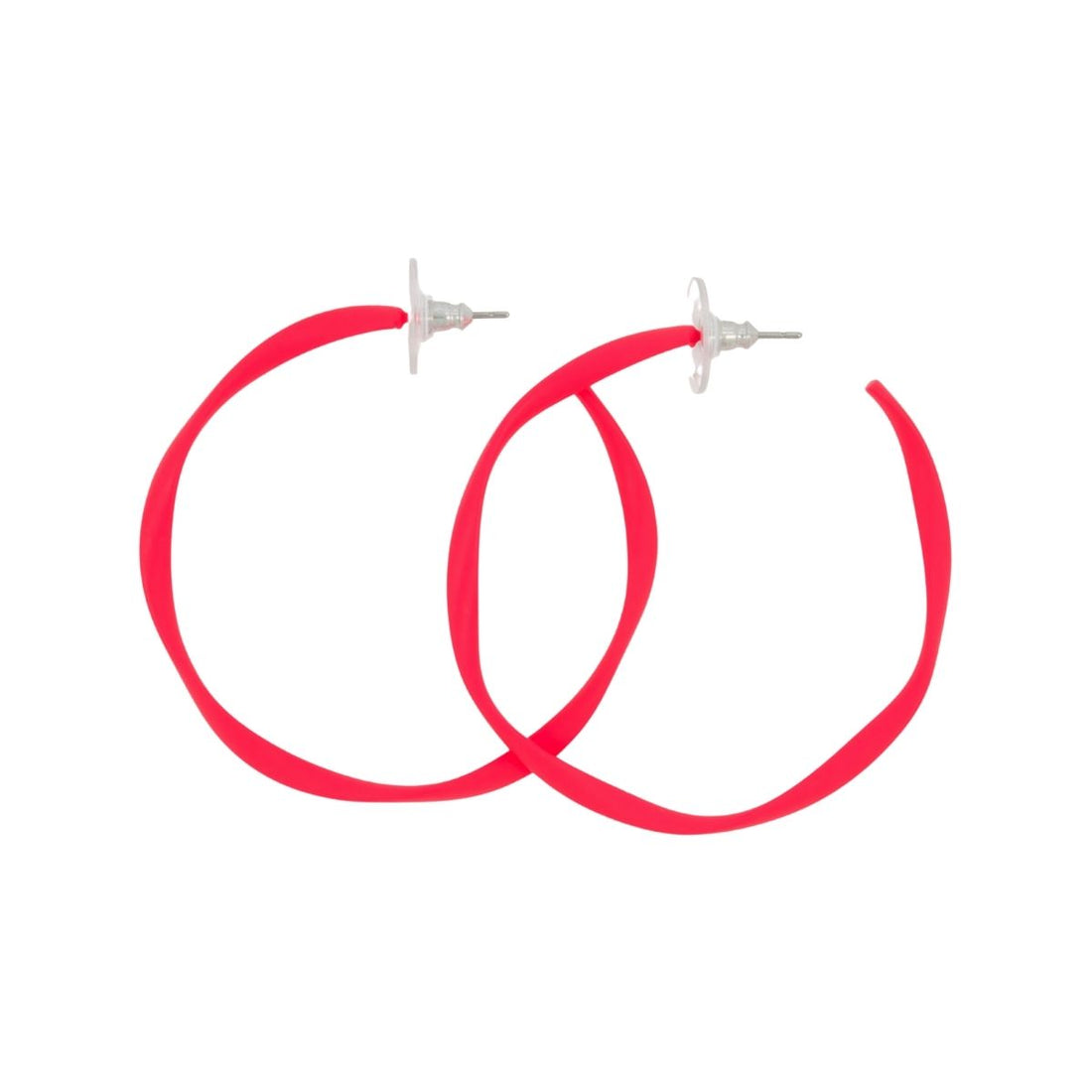 Twisted Neon Pink Hoop Earrings (3 Sizes)