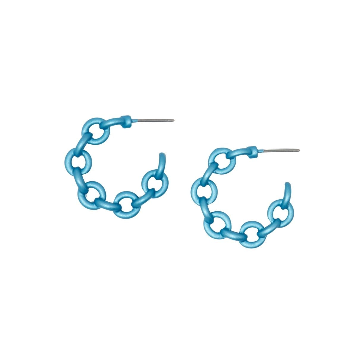 Rani Pearlised Chain Hoop Earrings - Pearl Blue - PERFECTLY IMPERFECT