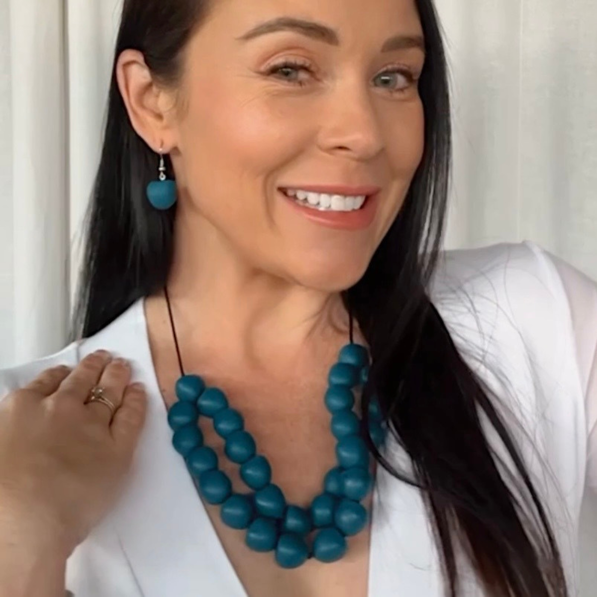 Tradewind Double Strand Pod Necklace - Deep Teal - PERFECTLY IMPERFECT