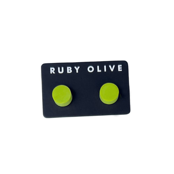 Flat Stud Earrings (12 Colours)