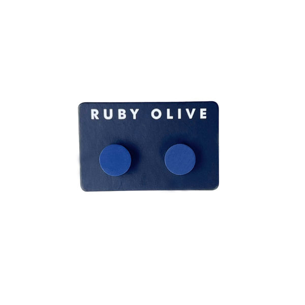 Flat Stud Earrings (12 Colours)