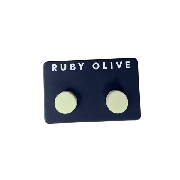 Flat Stud Earrings (12 Colours)