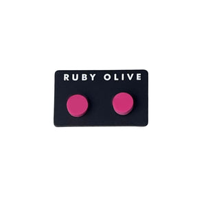 Flat Stud Earrings (12 Colours)