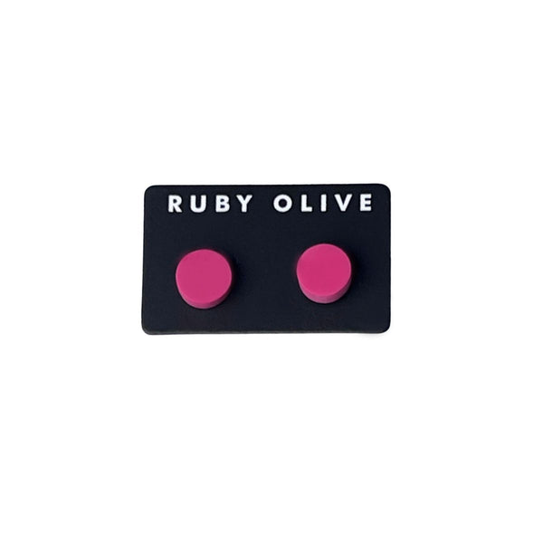 Flat Stud Earrings (12 Colours)
