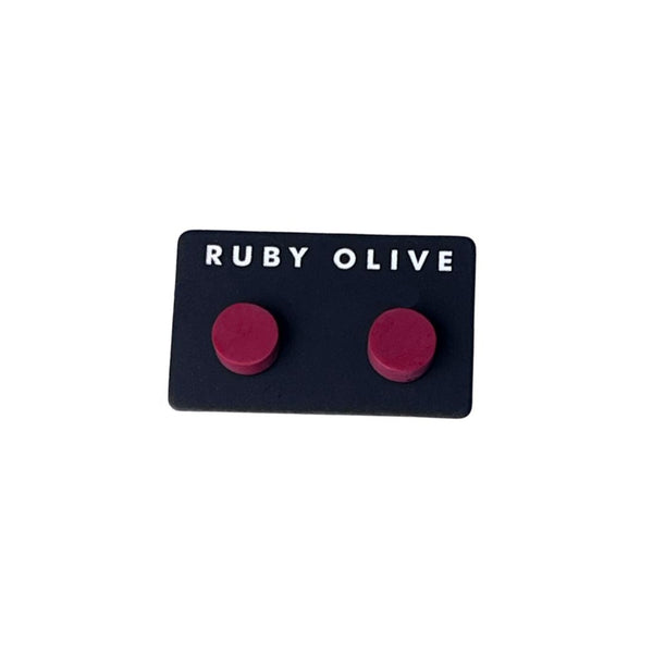 Flat Stud Earrings (12 Colours)
