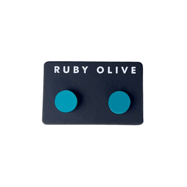Flat Stud Earrings (12 Colours)
