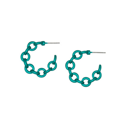 Rani Pearlised Chain Hoop Earrings