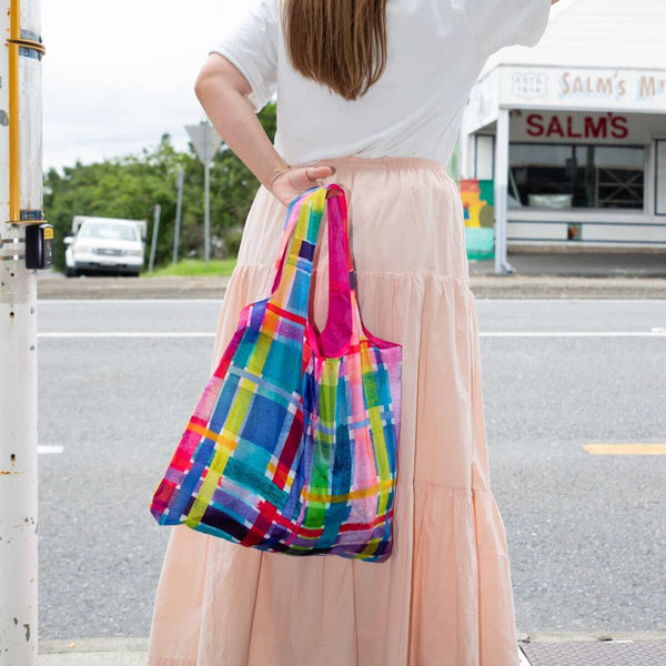 RO x Lordy Dordie Rainbow Gingham Reusable Shopping Bag
