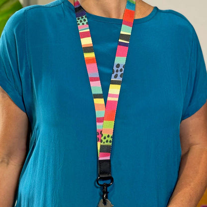 Rainbow Stripe Lanyard