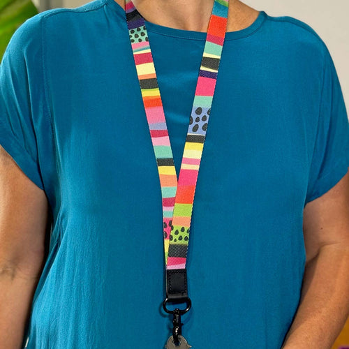 Rainbow Stripe Lanyard