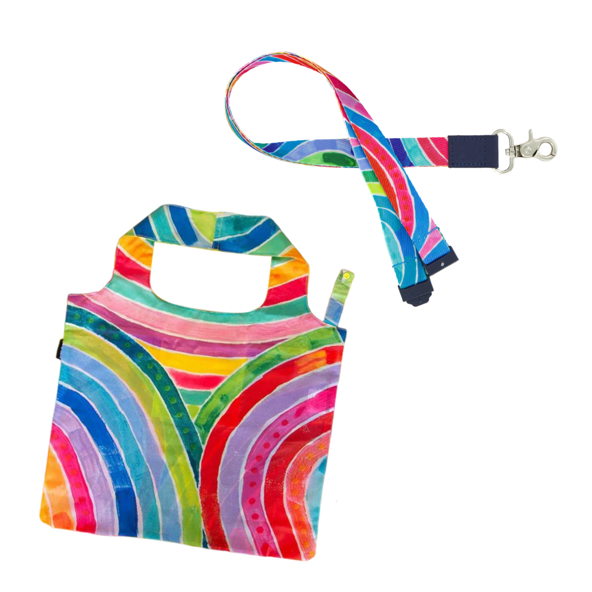 Rainbow Shopper and Lanyard Bundle