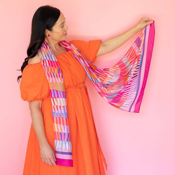 Raspberry Gelato Long Scarf