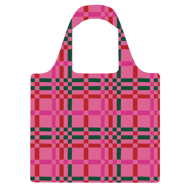 Festive Plaid Reusable Shopping Bag