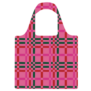 Festive Plaid Reusable Shopping Bag