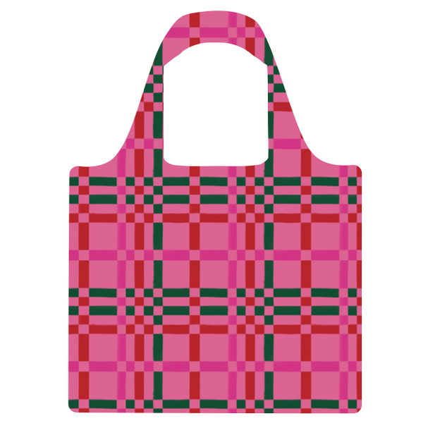 Festive Plaid Reusable Shopping Bag