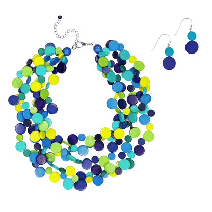 Smartie Multi Strand Tonal Necklace + Earring Bundle (2 Colours)