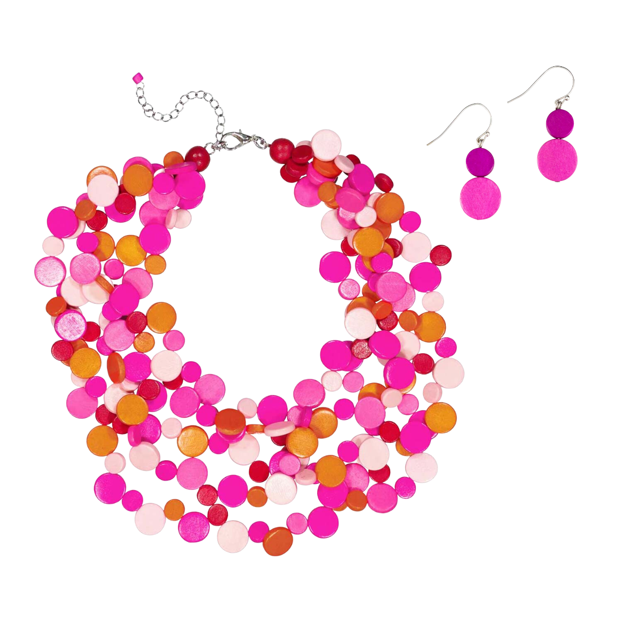Smartie Multi Strand Tonal Necklace + Earring Bundle (2 Colours)