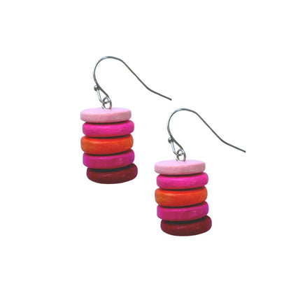 Smartie Stacked Earrings - Pink