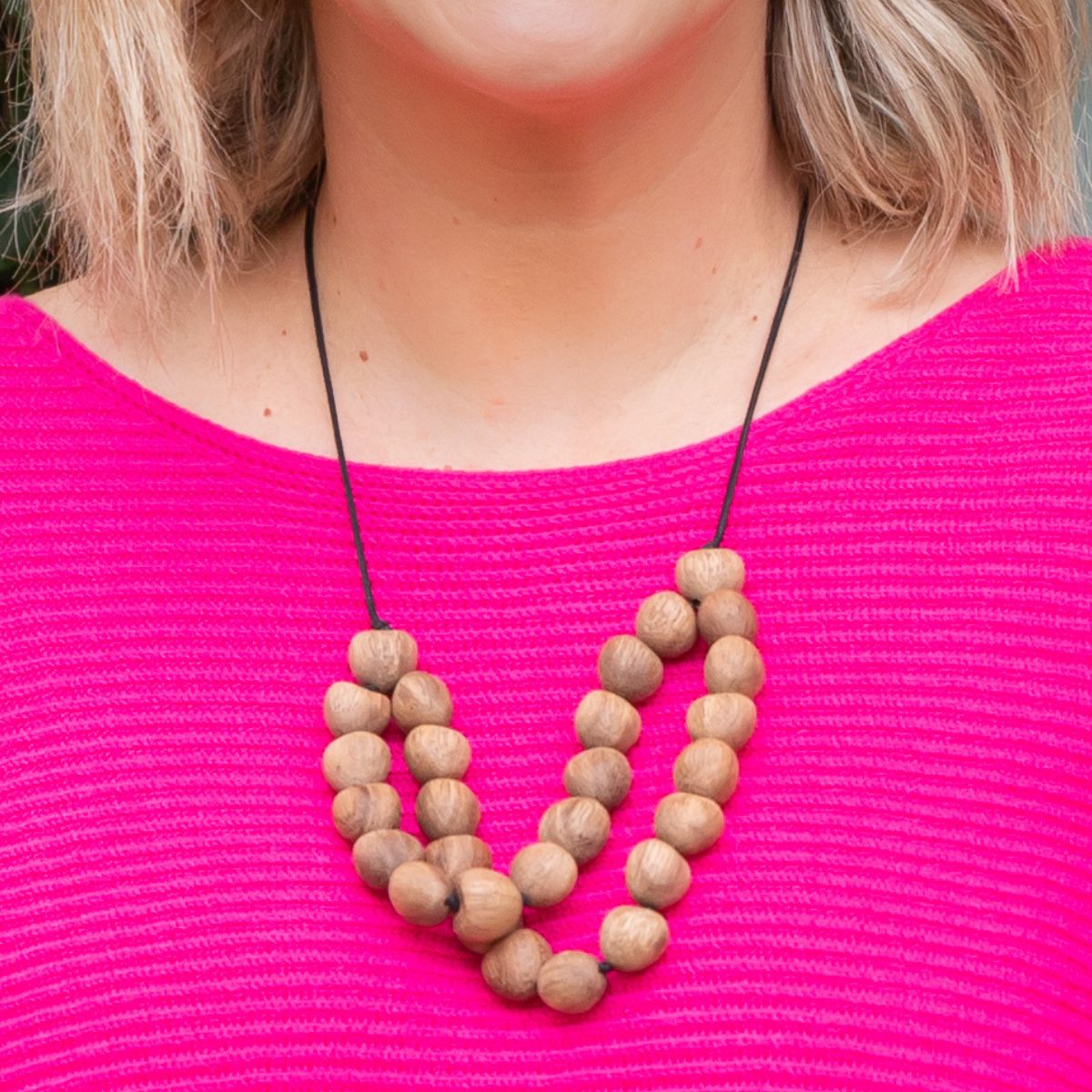 Tradewind Double Strand Pod Necklace - Wood - PERFECTLY IMPERFECT