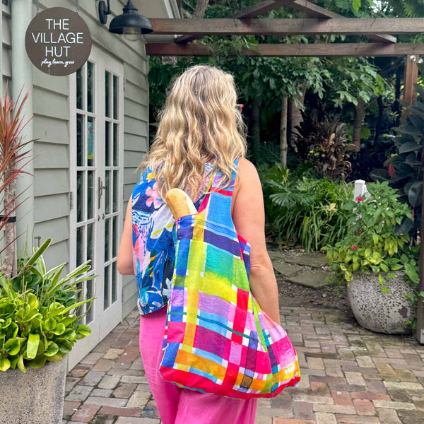 RO x Lordy Dordie Rainbow Gingham Reusable Shopping Bag