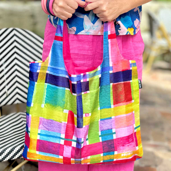 RO x Lordy Dordie Rainbow Gingham Reusable Shopping Bag