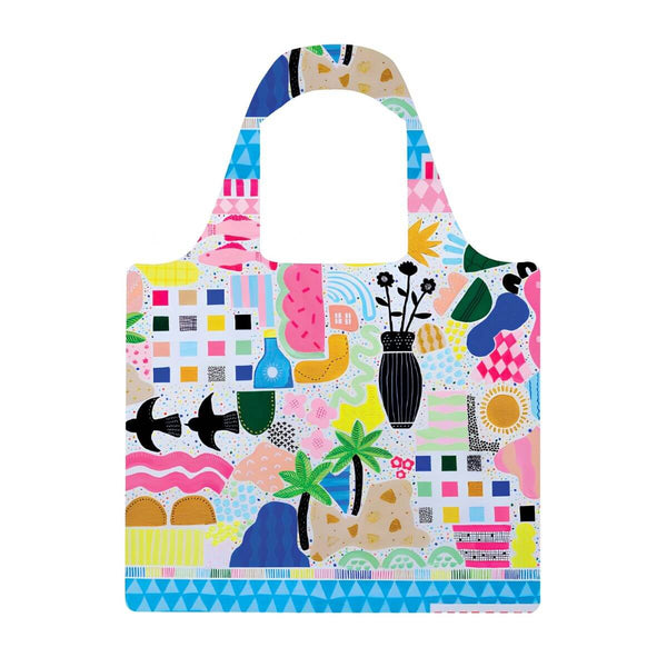 Neon Tea Party Shopping Bag and Pouch Trio Bundle