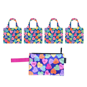 Candy Hearts Shopping Bag and Pouch Bundle - Bundle - Ruby Olive