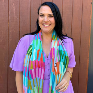 Colourful Chaos Long Scarf - Scarf - Ruby Olive