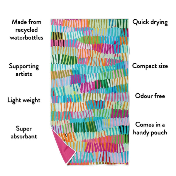 Colourful Chaos Quick Dry Small Microfibre Towel - Towel - Ruby Olive