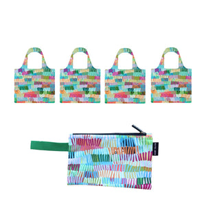 Colourful Chaos Shopping Bag and Pouch Bundle - Ruby Olive