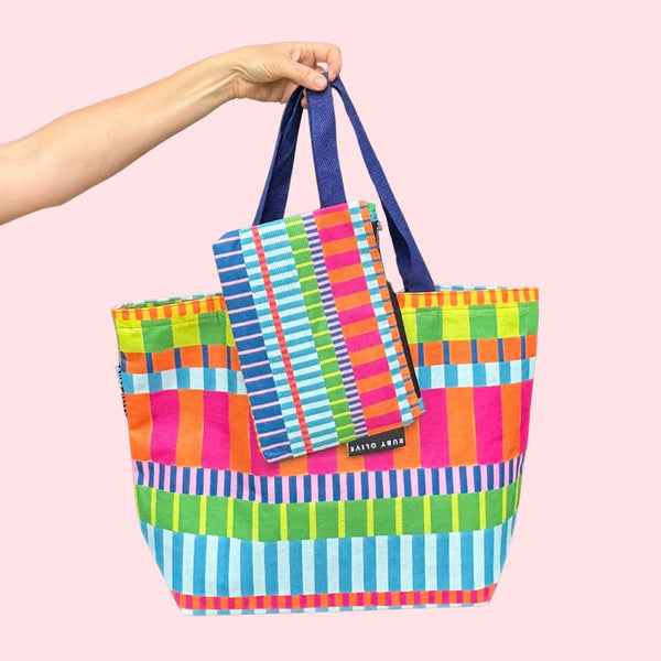 Feelin' Fine Tote Bag and Pouch Bundle - Ruby Olive