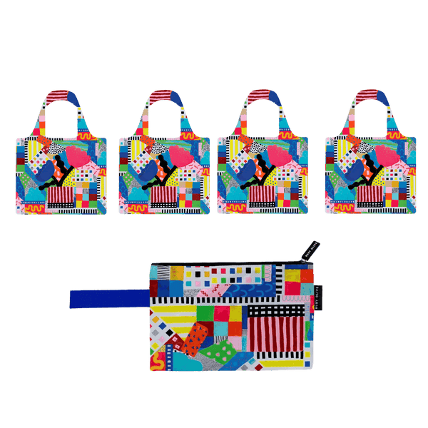 Floral Burst Shopper and Pouch Bundle - Bundle - Ruby Olive