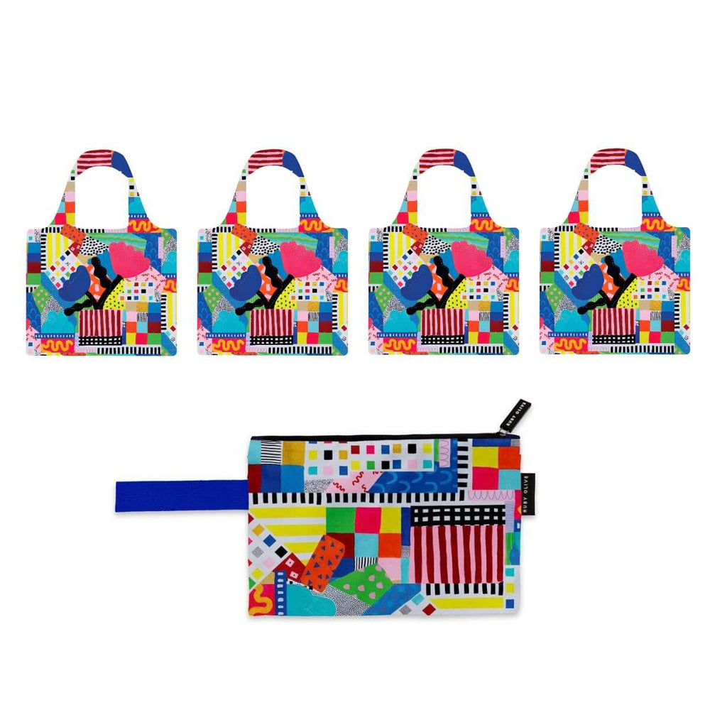 Floral Burst Shopper and Pouch Bundle - Bundle - Ruby Olive