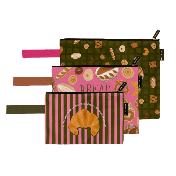 For the love of Carbs Pouch Trio - Pouch - Ruby Olive