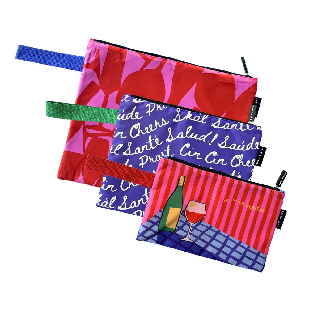 For the love of Wine Trio Pouch - Pouch - Ruby Olive