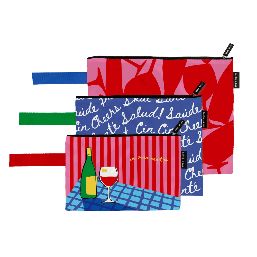 For the love of Wine Trio Pouch - Pouch - Ruby Olive