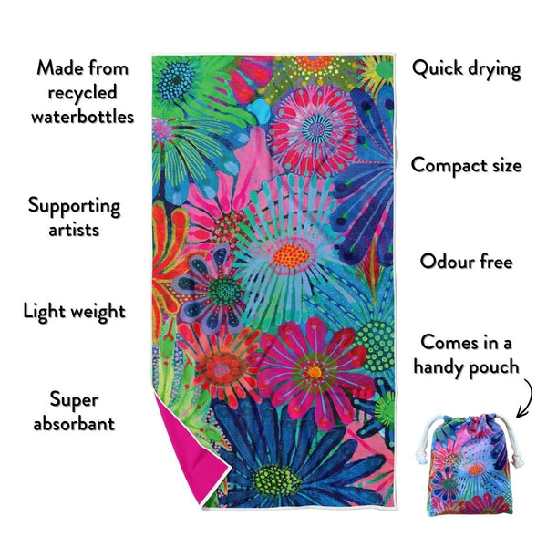 Garden Of Eden Quick Dry Small Microfibre Towel - Towel - Ruby Olive