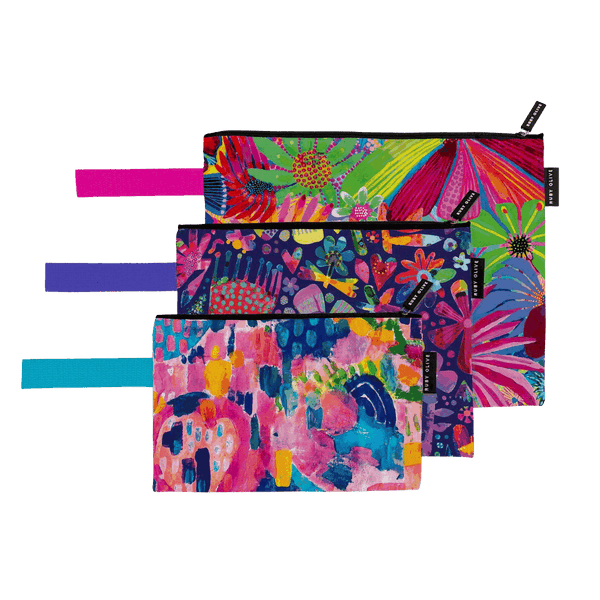 Garden Wonderland Pouch Trio - Pouch - Ruby Olive