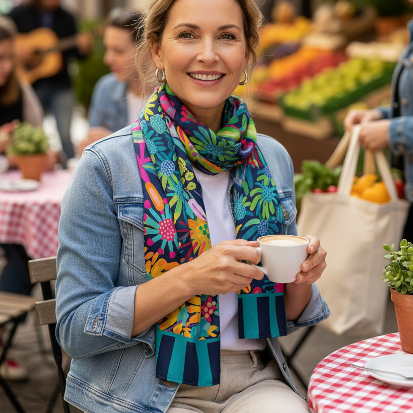 Mellow Meadow Bundle | Shopping Bag, Pouch Trio & Scarf - Bundle - Ruby Olive