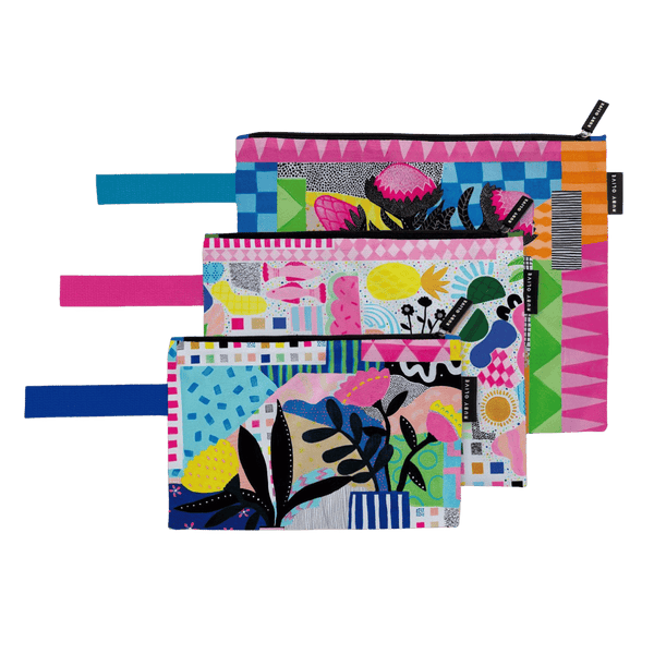 Neon Tea Party Pouch Trio - Pouch - Ruby Olive