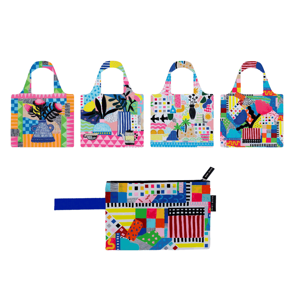 Neon Tea Party Shopper and Pouch Bundle - Bundle - Ruby Olive