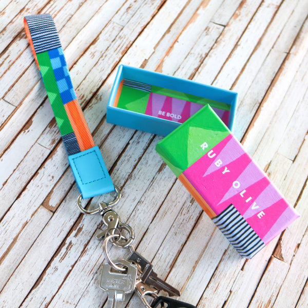 Neon Tea Party Wristlet Keychain - Keychain - Ruby Olive